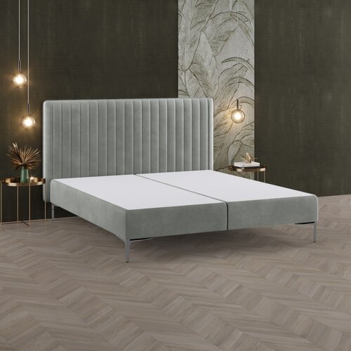Sleepfast Onderstel boxspring vlak 180x200 - Hoofdbord: Desire - Stof: Adore 214 Herb - Poten: Nickel 18 cm