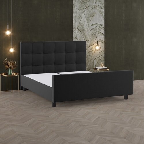Pullman Boxspring 180x200 Silverline vlak, HB Belleville, VB Quadrato 50, Lugano 500 graphite, excl. pootjes (excl. matrassen) - Showmodel