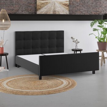 Pullman Boxspring 180x200 Silverline vlak, HB Belleville, VB Quadrato 50, Lugano 500 graphite, excl. pootjes (excl. matrassen) - Showmodel