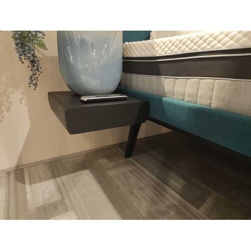 Avek Bed Stiel Max - elektrisch + hangkastjes Stiel 180x210 - Stof: Jasmyn Petrol 56 - Designpoot Hoog - (excl matrassen) - Showmodel Avek Bed Stiel Max - elektrisch + hangkastjes Stiel 180x210 - Stof: Jasmyn Petrol 56 - Designpoot Hoog - (excl matrassen) - Showmodel