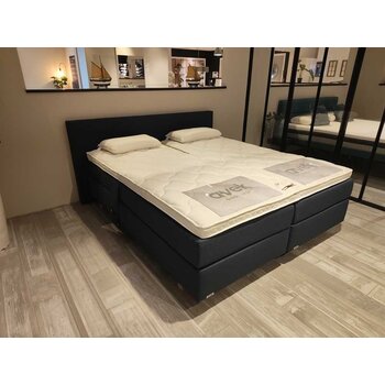 Avek Boxspring 1927 Original elektrisch 180x210 - Matrassen soepel+stevig - Topper:Innerzone latex - Stof: Boech 49 - Blokpoot eiken14cm - Showmodel