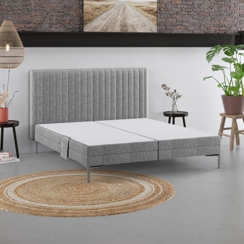 Sleepfast Boxspring onderstel elektrisch 200x220 - Hoofdbord: Desire - Stof: Mito 87 Slate - Poten: Nickel 18 cm - Showmodel