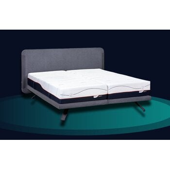 Showroom M line Bed Element Spirit 180x210 / 2M + 4M / Stof Soda Denim 153 / Poot Spider Metallic Asphalt 25 cm
