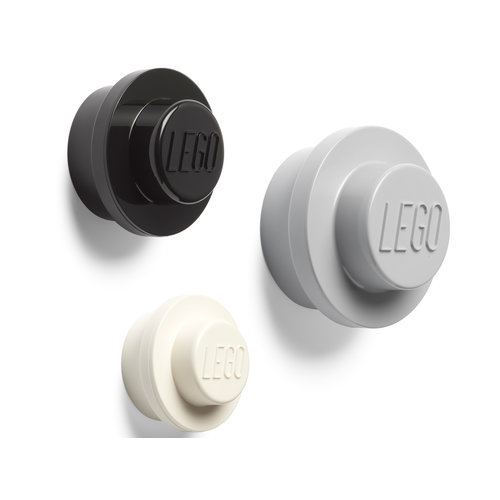 LEGO Wandhaak set - Wit/Zwart/Grijs