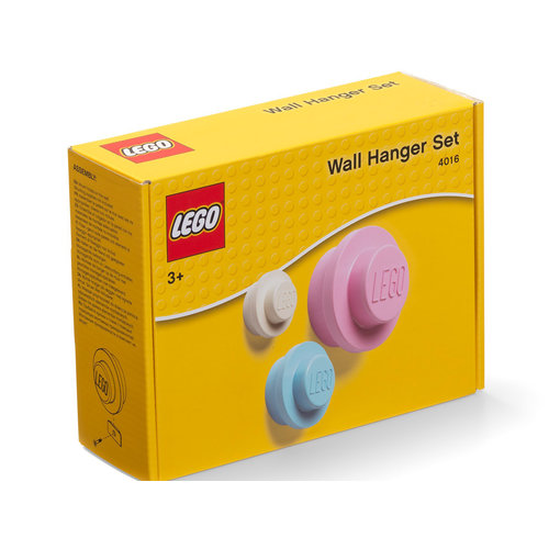 LEGO Wandhaakset - Roze/Blauw/Wit