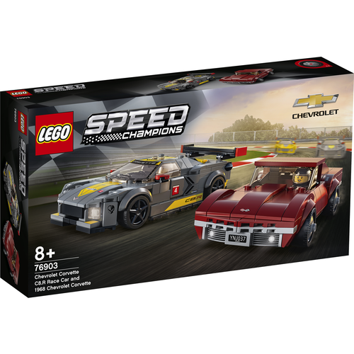 LEGO Speed Champions 76903 Chevrolet Corvette C8.R racewagen en 1968 Chevrolet Corvette