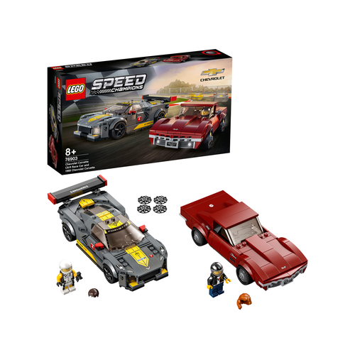 LEGO Speed Champions 76903 Chevrolet Corvette C8.R racewagen en 1968 Chevrolet Corvette