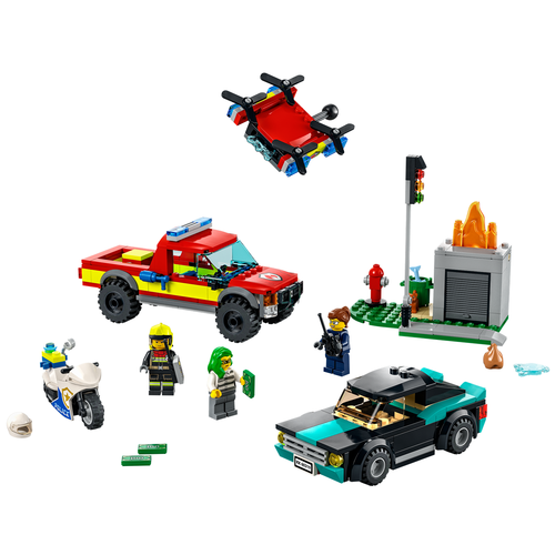 LEGO City 60319 Brandweer & Politie achtervolging