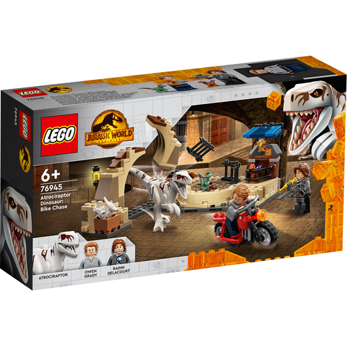 LEGO Jurassic World 76945 Atrociraptor dinosaurus motorachtervolging