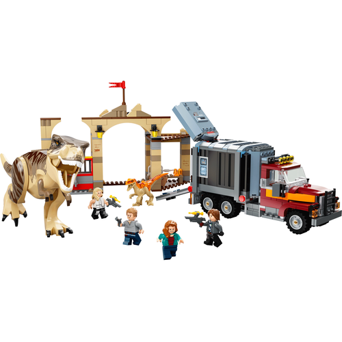 LEGO Jurassic World 76948 T. rex & Atrociraptor dinosaurus ontsnapping