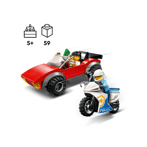 LEGO City Police 60392 Achtervolging auto op politiemotor