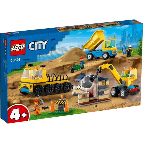 LEGO City 60391 Kiepwagen, bouwtruck en sloopkraan