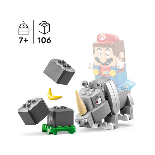 LEGO Super Mario 71420 Uitbreidingsset: Rambi de neushoorn