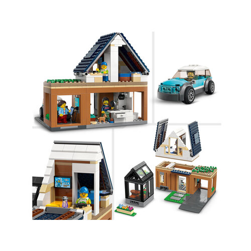 LEGO City 60398 Gezinswoning en elektrische auto