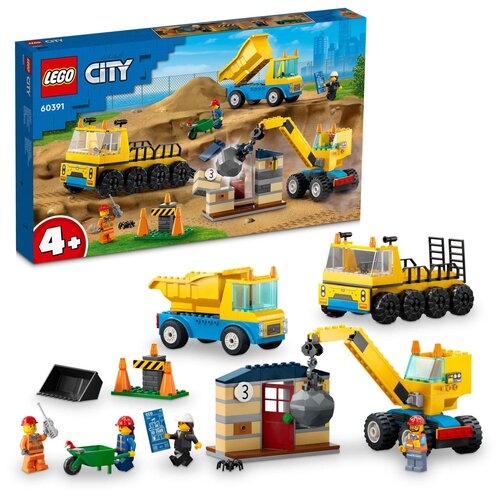 LEGO City 60391 Kiepwagen, bouwtruck en sloopkraan