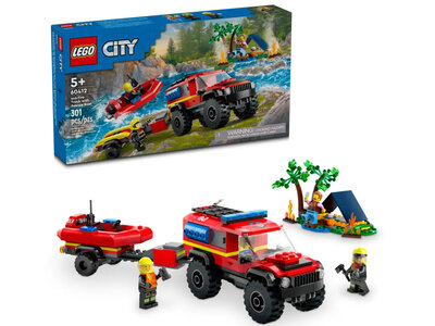 LEGO City 60412 4x4 brandweerauto met reddingsboot