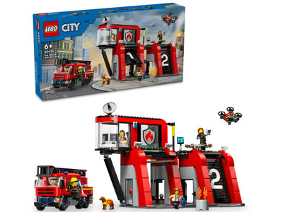 LEGO City 60414 Brandweerkazerne en brandweerauto