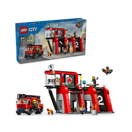 LEGO City 60414 Brandweerkazerne en brandweerauto