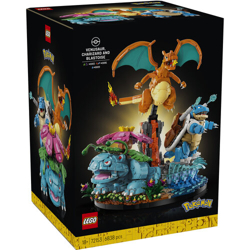 LEGO Pokemon 72153 Venusaur, Charizard en Blastoise