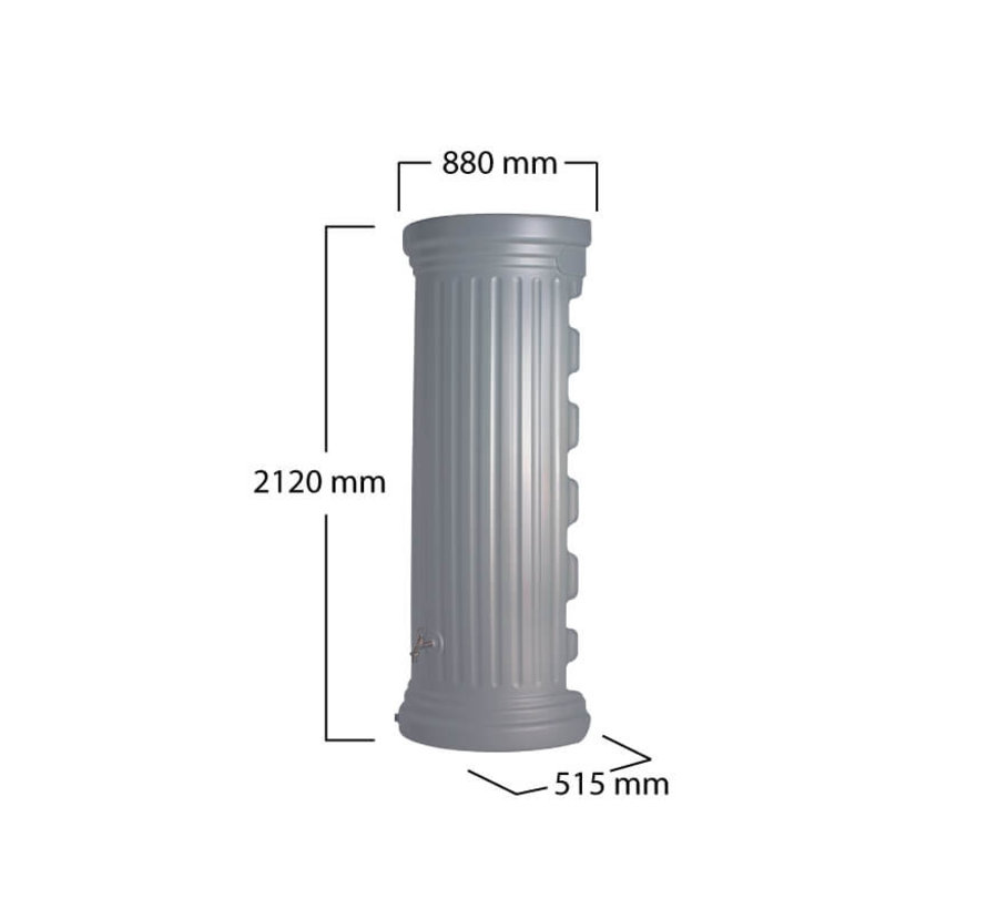 Regenton Column Muur - 550 liter - Grijs