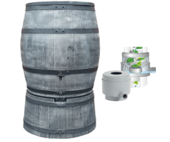 Roto Regentonset Roto 240 liter + voet + vulautomaat - Grijs