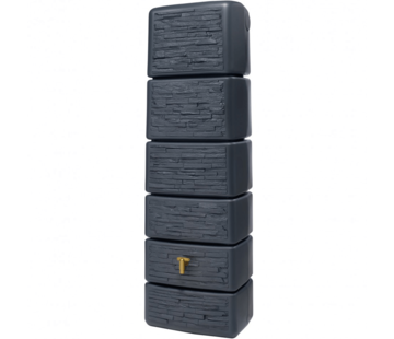 4Rain Regenton Slim 350 liter - Stone Decor - Antraciet