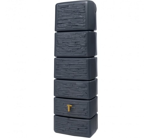 4Rain Regenton Slim 350 liter - Stone Decor - Antraciet