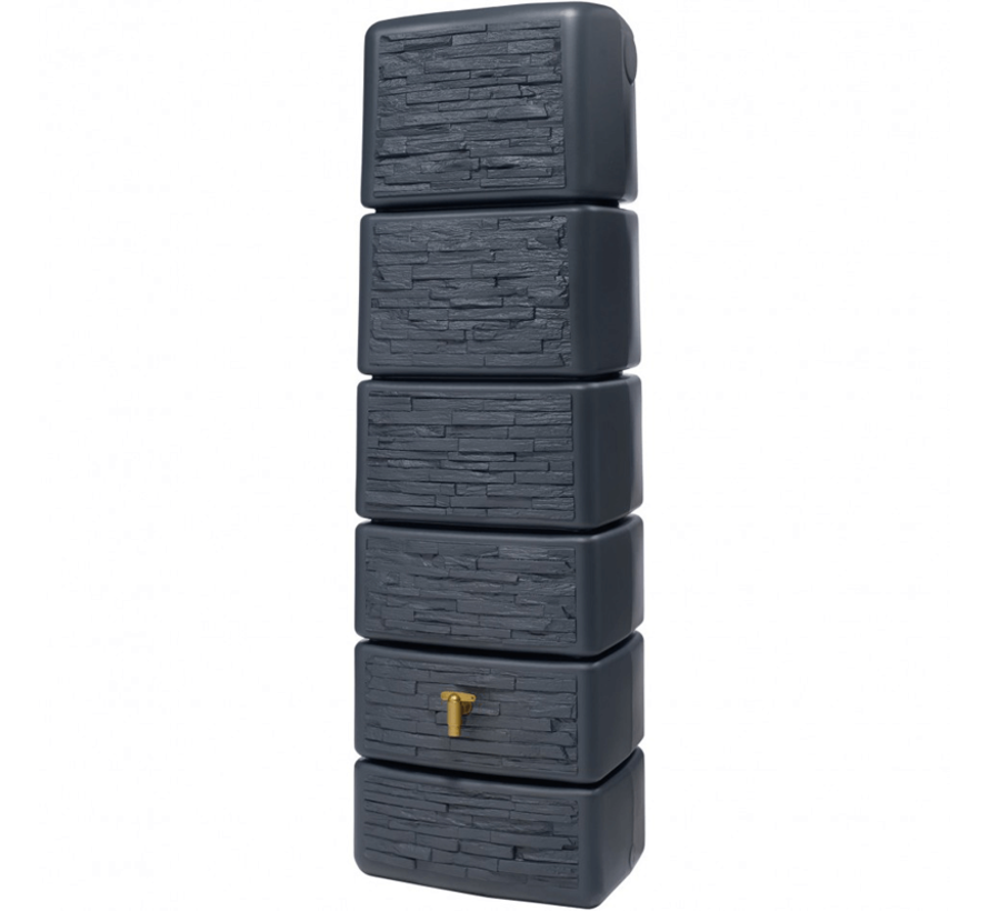 Regenton Slim 350 liter - Stone Decor - Antraciet
