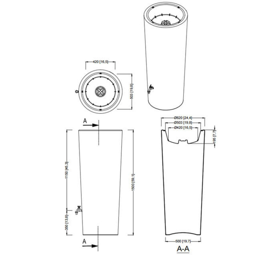 Regenton 2 in 1 - 350 Liter - Artic + Vulautomaat