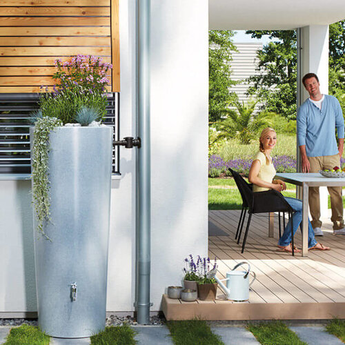 Garantia Regenton 2 in 1 - 350 Liter - Silver + Vulautomaat