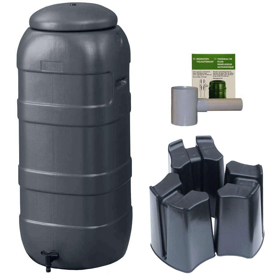 Harcostar Regenton Rainsaver - Antraciet 100 L + Voet + Vulautomaat