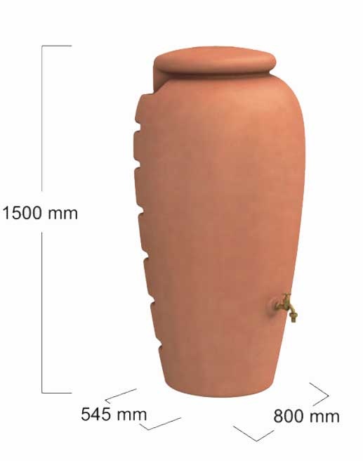 Garantia Regenton Amphore wand 350 liter - Terracotta
