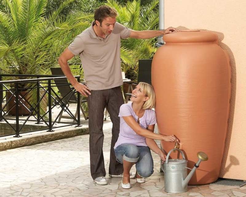 Garantia Regenton Amphore wand 350 liter - Terracotta