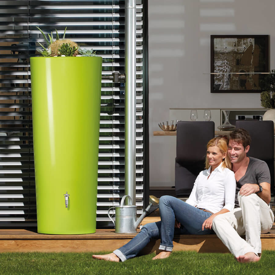 Garantia Regenton met plantenbak 2 in 1 Lime 350 liter