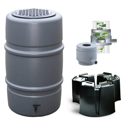 Harcostar Regentonset Harcostar - 227 L Antraciet + Voet + Vulautomaat & Afsluiter