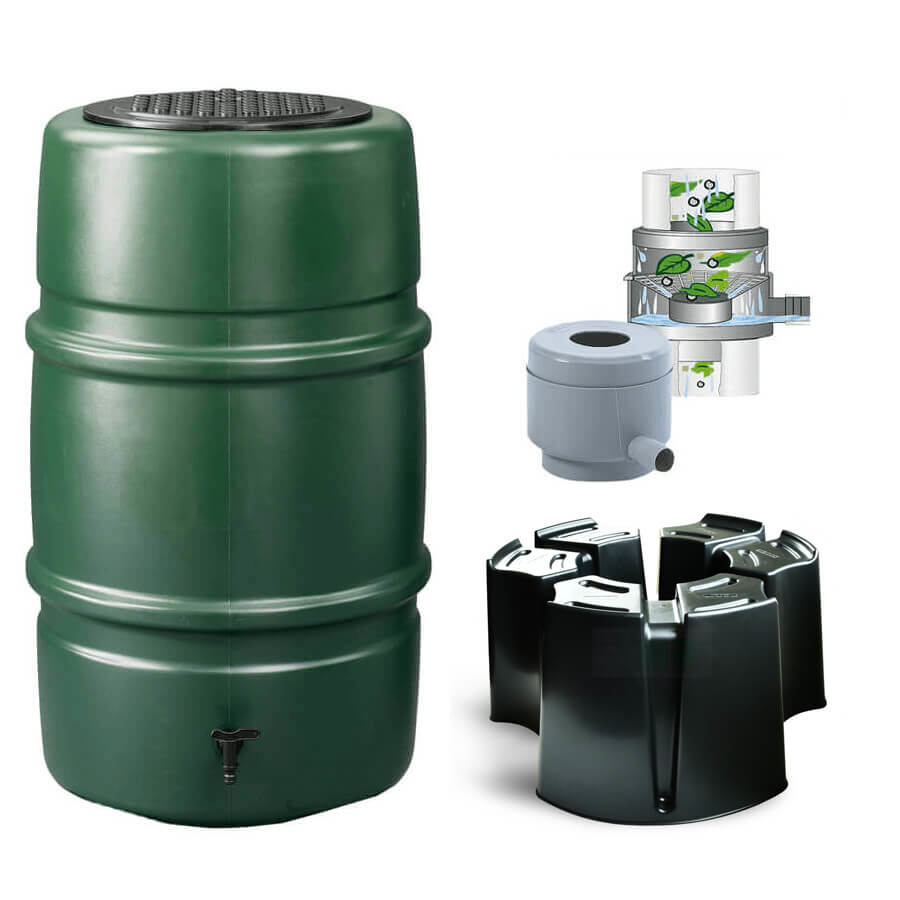 Harcostar Regentonset Harcostar 227 L - Groen + Voet + Vulautomaat & Afsluiter