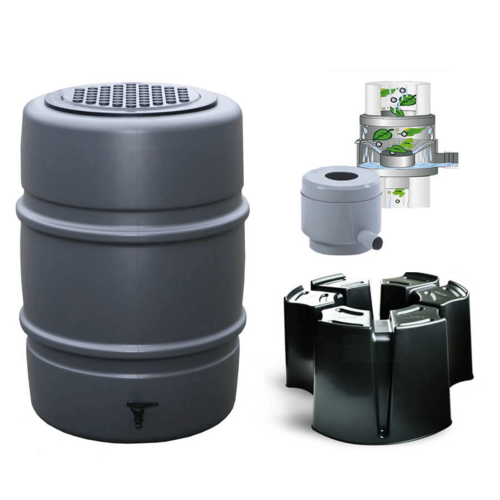 Harcostar Regentonset Harcostar - 168 L Antraciet + Voet + Vulautomaat & Afsluiter