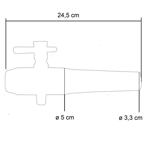Meuwissen Agro Houten Kraan Groot 24 cm - ø 3,3 - 5,0 cm