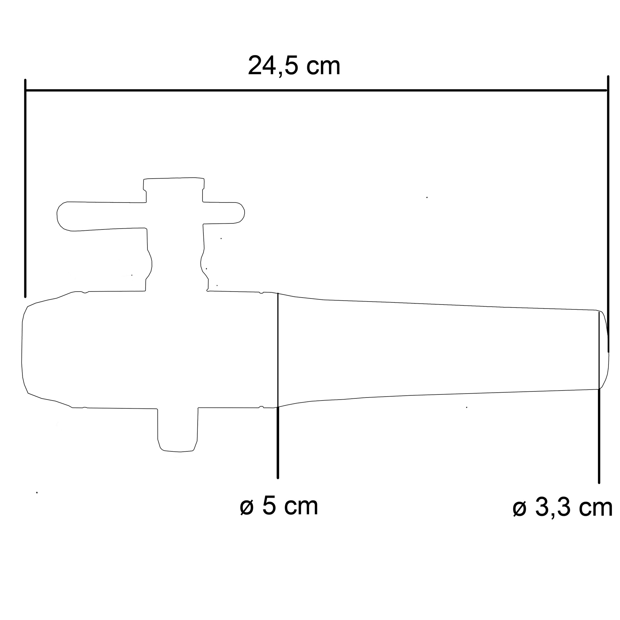Meuwissen Agro Houten Kraan Groot 24 cm - ø 3,3 - 5,0 cm