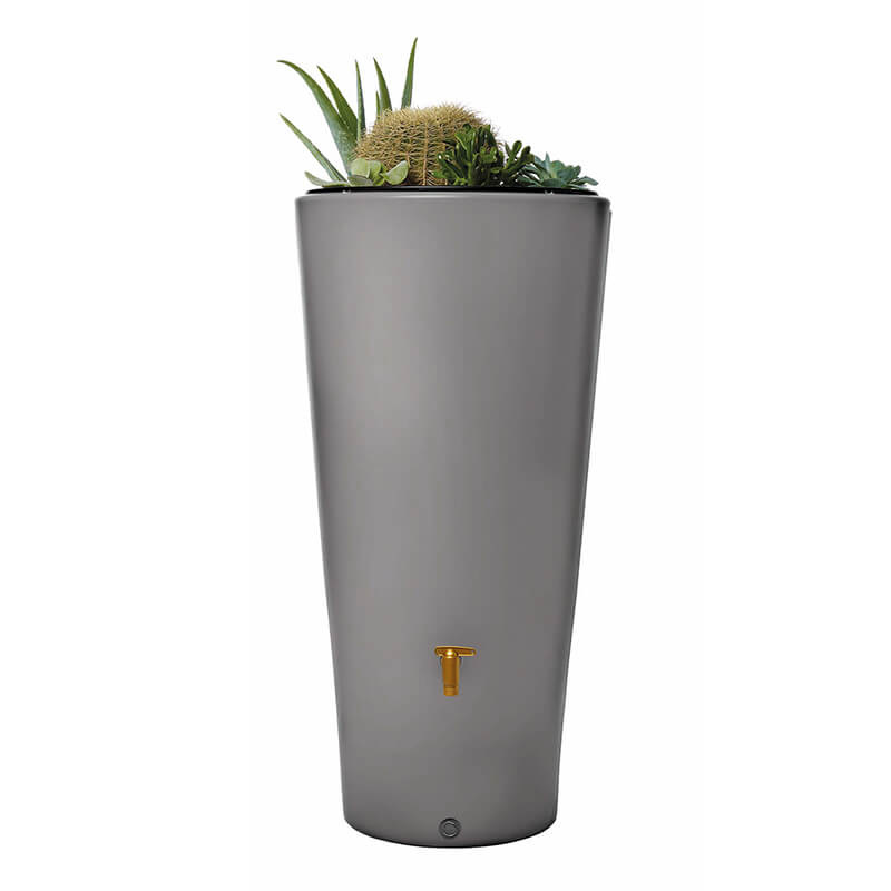 Garantia Regenton Vaso Lichtgrijs - 220 liter - 2 in 1 + Plantenbak & Vulautomaat