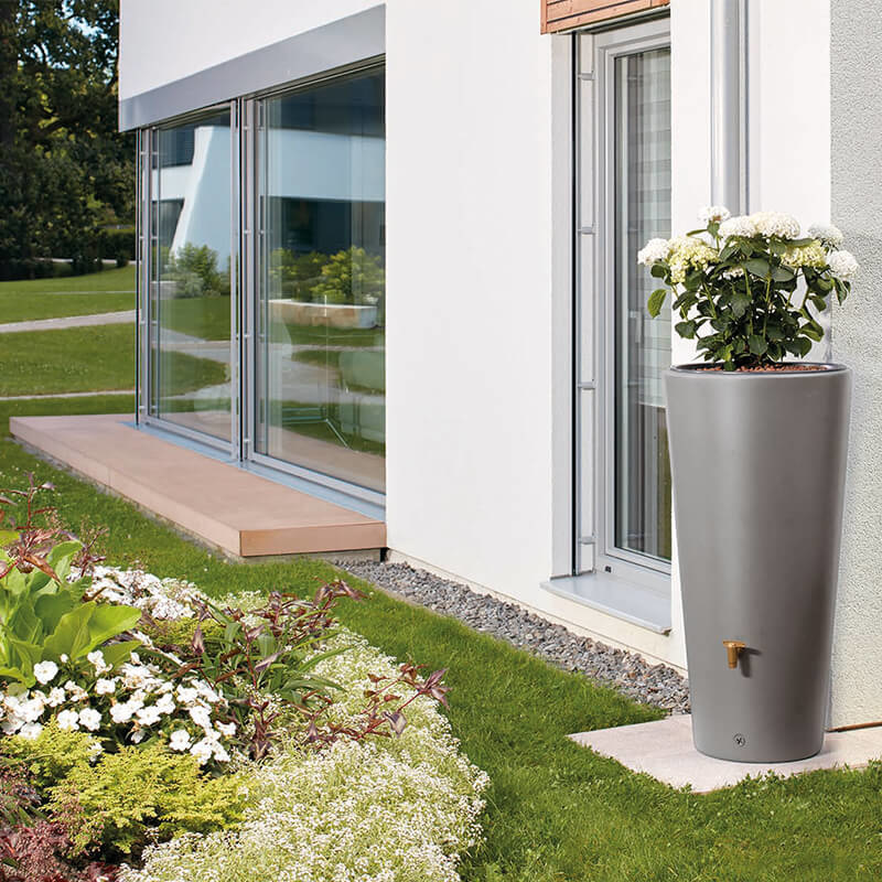 Garantia Regenton Vaso Lichtgrijs - 220 liter - 2 in 1 + Plantenbak & Vulautomaat