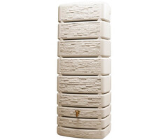 4Rain 4Rain Regenton Slim 500 liter - Stone Decor - Beige