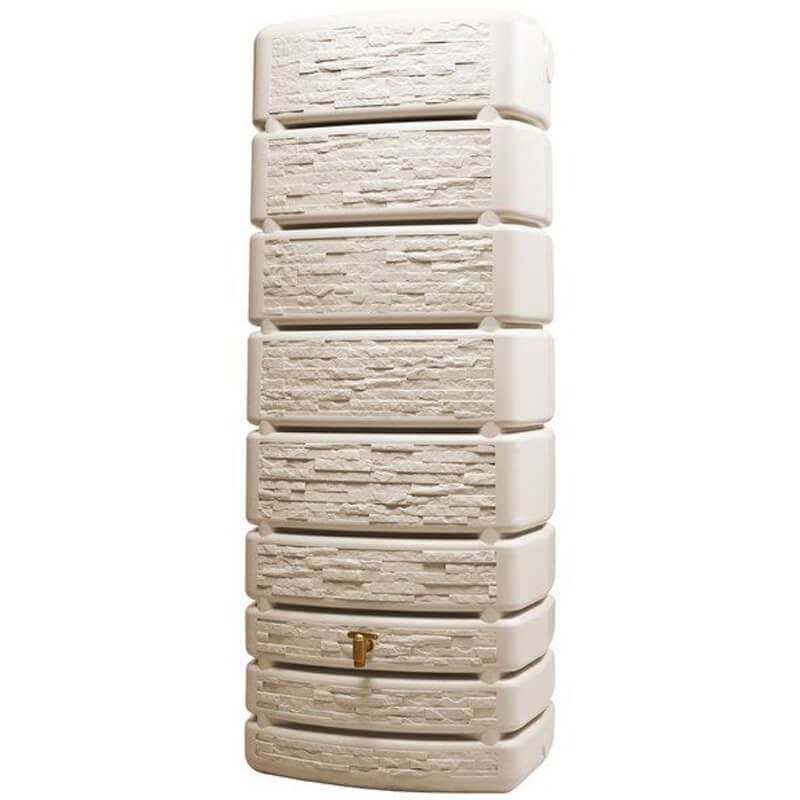 4Rain 4Rain Regenton Slim 500 liter - Stone Decor - Beige