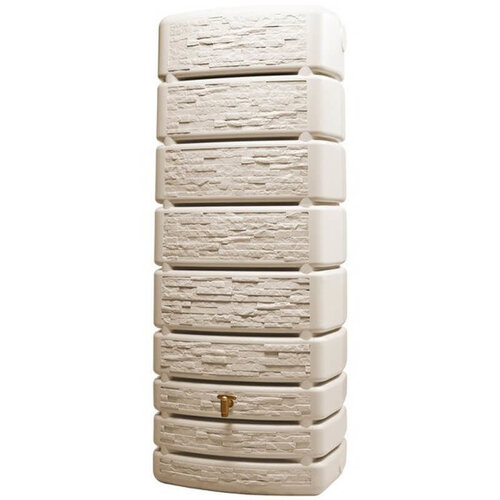4Rain 4Rain Regenton Slim 500 liter - Stone Decor - Beige