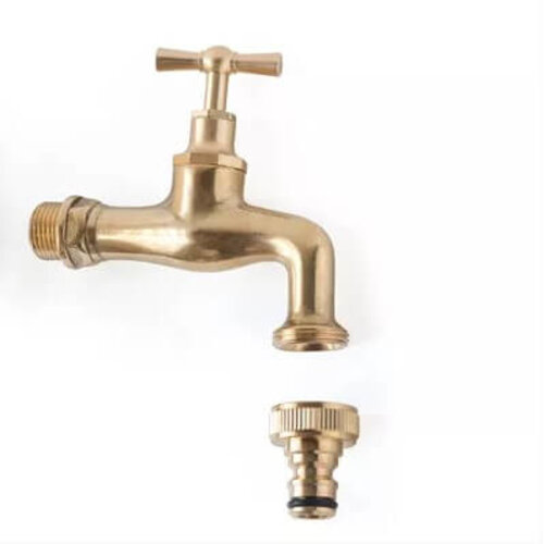 De Wiltfang Tapkraan messing 3/4" + Snelkoppeling
