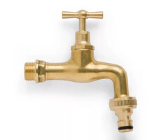 De Wiltfang Tapkraan messing 3/4" + Snelkoppeling