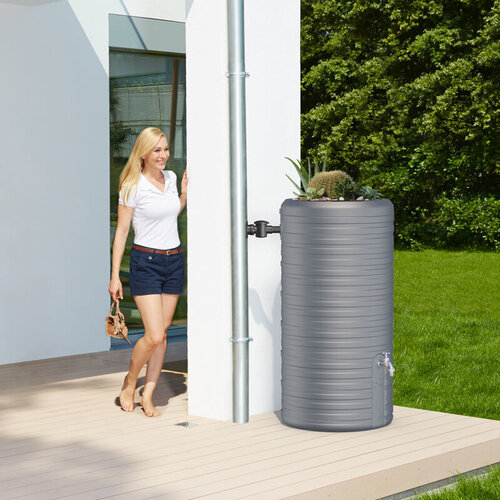 Garantia Regenton Nordic - 300 liter - Grijs + Plantenbak