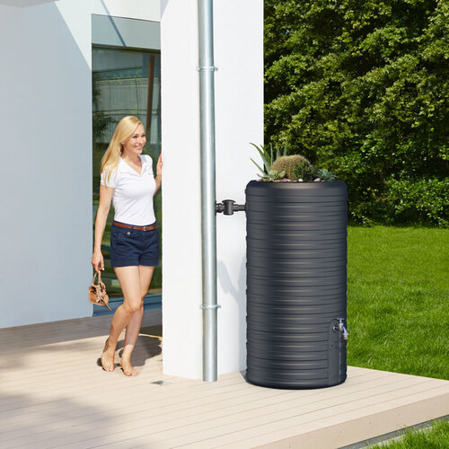 Garantia Regenton Nordic -  300 liter - Antraciet + Plantenbak