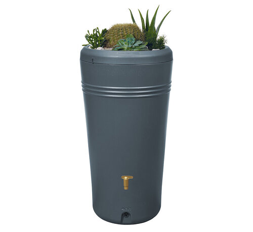 Garantia Regenton met Plantenbak Azura - 230 liter - Antraciet