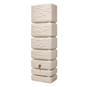 4Rain Regenton Slim 350 liter - Stone Decor - Beige